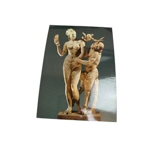 Vintage Aphrodite Pan and Eros Statue Postcard National Museum Athens